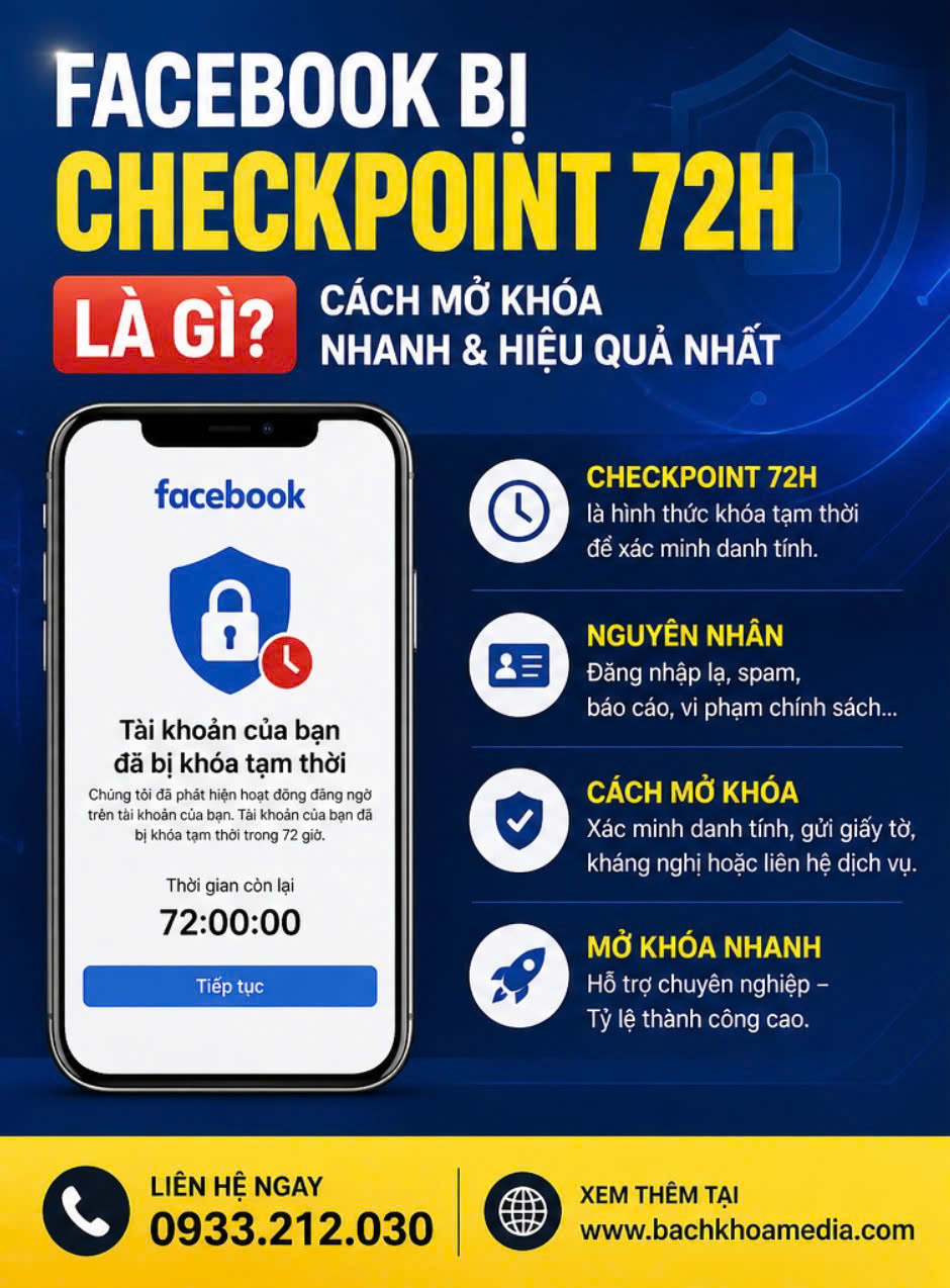 facebook bị checkpoint 72h