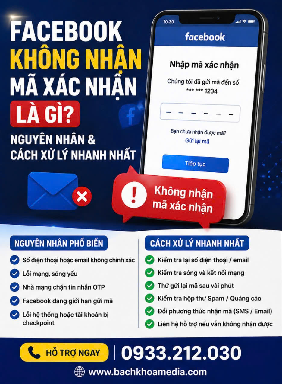 facebook không nhận mã xác nhận