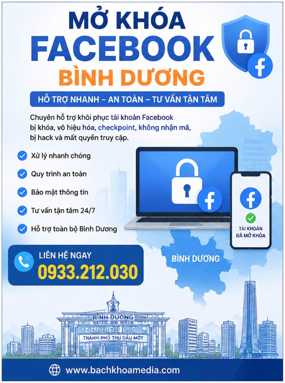 mở khóa facebook Bình Dương
