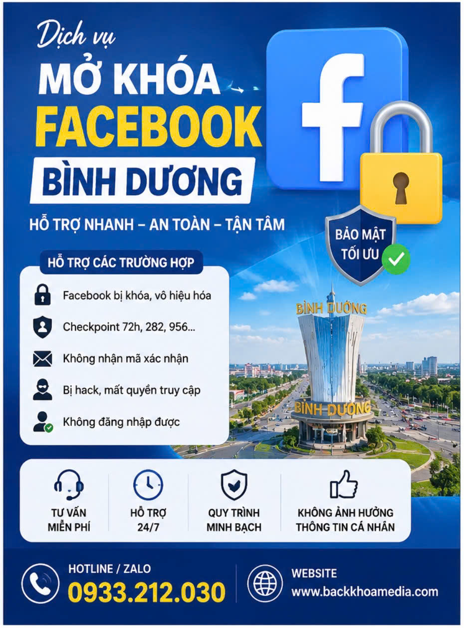 mở khóa facebook Bình Dương