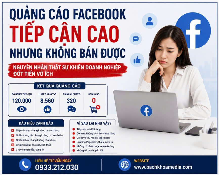 quảng cáo facebook tiếp cận cao nhưng không bán được