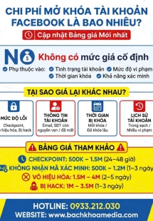 Mở khóa Facebook giá bao nhiêu? Cập nhật chi phí mới nhất